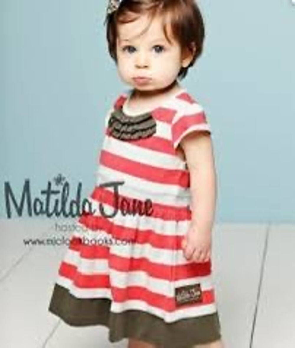 Matilda Jane 4T Serendipity Peppermint Lap Dress Short Sleeve Red Stripe Ruffle